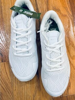 Varsity White Women's Athletic Sneakers - Breathable Mesh Design